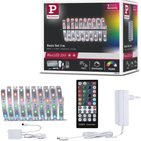 Paulmann MaxLED Basic 79864 LED-strip complete set Met connector (male) 24 V 3 m Warmwit 1 stuk(s)