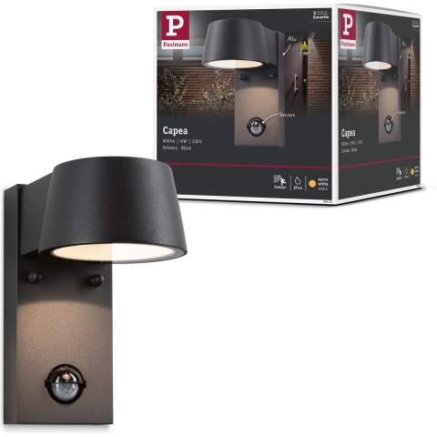 Paulmann Capea 94453 LED-buitenlamp met bewegingsmelder (wand) LED 6 W Grijs