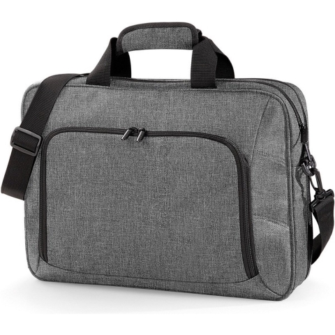 Luxe werktas/laptoptas - 41 x 30 cm - grijs - Laptop documenten schoudertas - 13 liter -