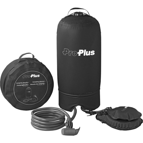 Luxe mobiele camping solar douche 11 liter met voetpomp bediening -