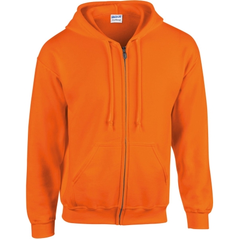 Gildan G18600 Heavy Blend™ Adult Full Zip Hooded Sweatshirt - Safety Orange - L