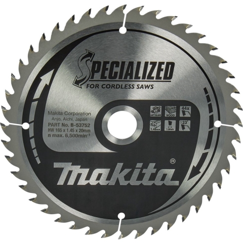 Makita Accessoires Cirkelzaagblad | Hout | 165x20x1,45 44T 23g - B-53752