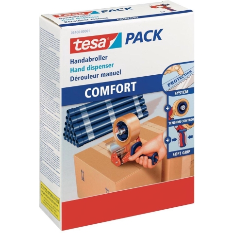 Tesa Plakbandautomaat | metaal | rood/blauw | voor bandbreedte 50 mm | 1 stuk - 06400-00001-02 - 06400-00001-02