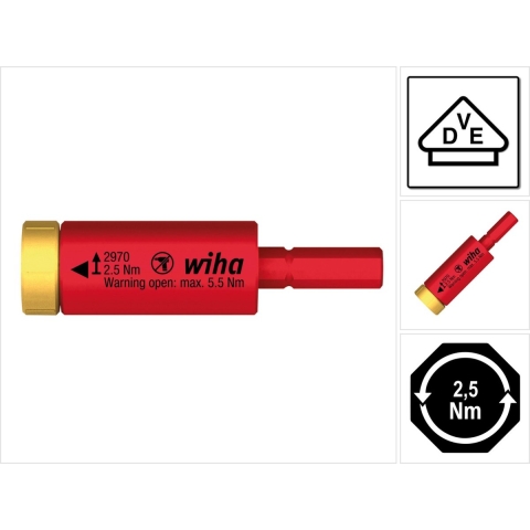 Wiha 41343 Moment easyTorque adapter electric voor slimBits en slimVario® houder in blister 2.5 Nm - 41343