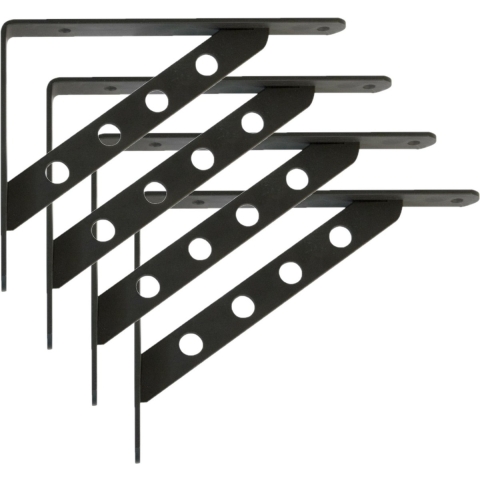 AMIG Plankdrager/steun Heavy Support - 4x - metaal - zwart - H300 x B240 mm - Tot 260 kg -