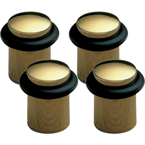AMIG Deurstopper/deurbuffer - 4x - D28mm - inclusief schroeven - goud -