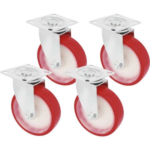 AMIG zwenkwiel/transportwiel - 4x - D125mm - polyurethaan - 170kg - heavy duty -