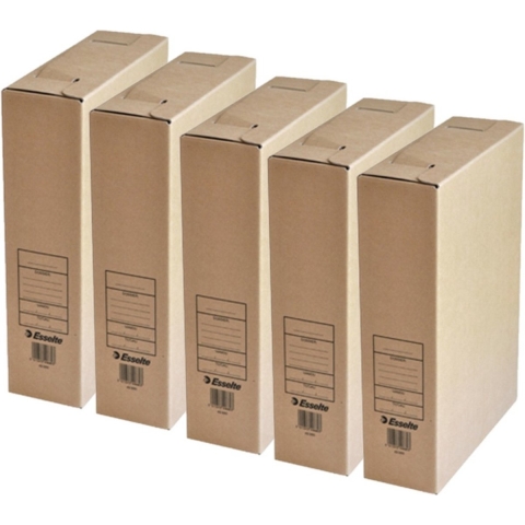 Kantoor archiefdoos - 10x - karton - bruin - 23 x 32 cm - A4 formaat - kantoor artikelen -