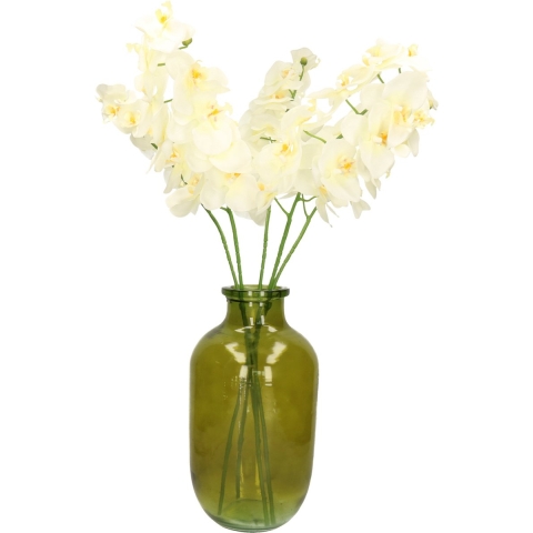 Kunstbloemen boeket Orchidee - 5 stelen - wit - 71 cm - Kunst zijdebloemen -