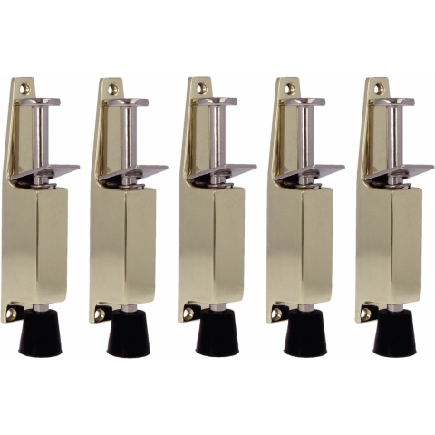 AMIG deurvastzetter / deurvergrendeling - 5x - 165 x 30mm - 45mm slag - voetbediening - goud -