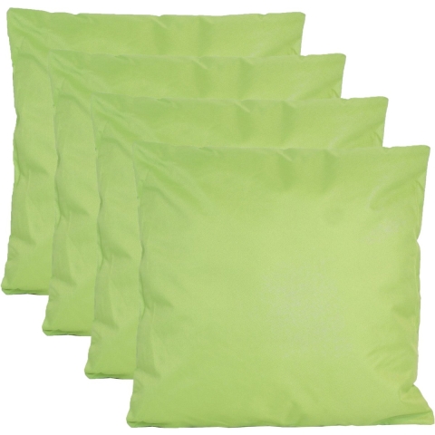 Buiten of tuin sier kussens - 4x - groen - 45 x 45 cm - binnen/buiten - tuinbank -