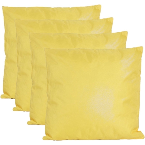 Buiten of tuin sier kussens - 4x - geel - 60 x 60 cm - binnen/buiten - tuinbank -