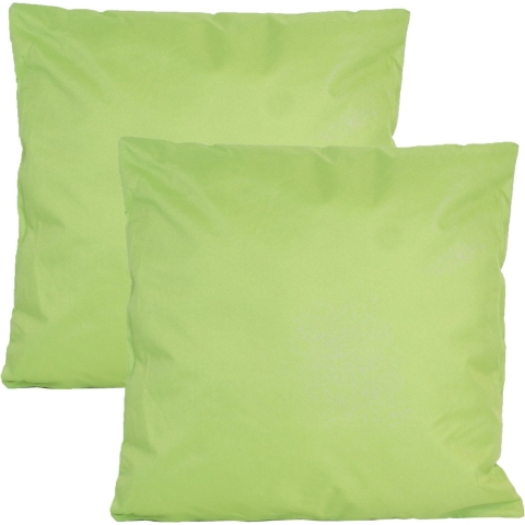 Buiten of tuin sier kussens - 2x - groen - 60 x 60 cm - binnen/buiten - tuinbank -