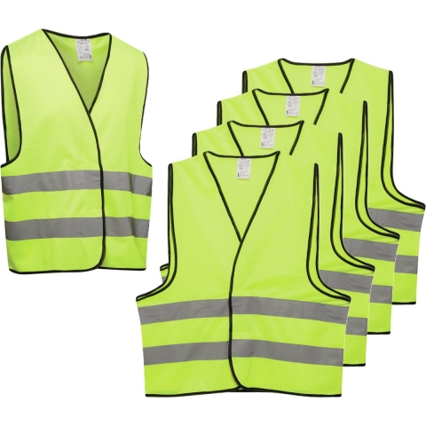 Veiligheidshesje - 10x - met Reflectie - Veiligheidsvest - Reflectievest - Veiligheidshesje - Geel One size -