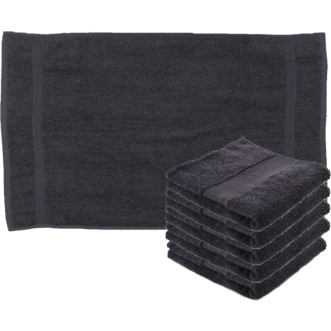 Towelcity Luxe badhanddoek - 6x - donkergrijs - 50 x 90 cm - 550 grams - Badkamer textiel - Katoen -