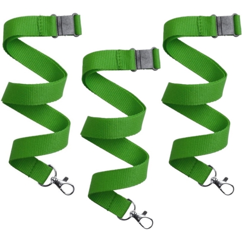 Keycord/lanyard koord - 50x - groen - met sleutelhanger - 50 cm -