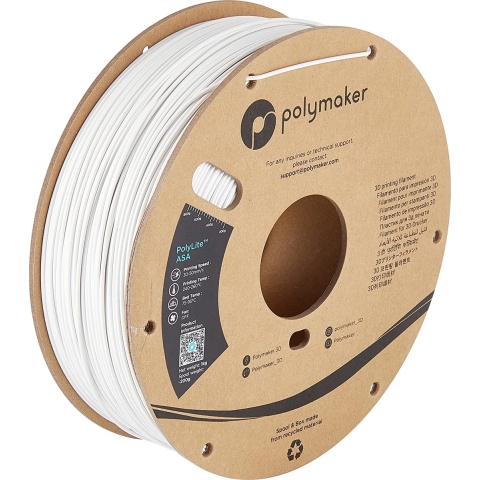 Polymaker PF01002 PolyLite Filament ASA UV-bestendig, Weerbestendig, Hittebestendig 1.75 mm 1000 g Wit 1 stuk(s)