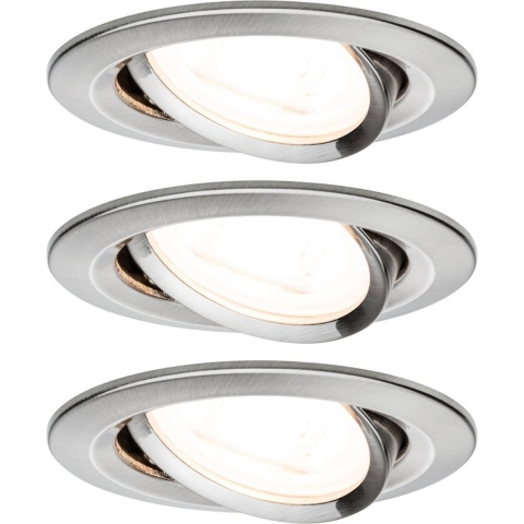 Paulmann 93465 Inbouwlamp Set van 3 stuks LED GU10 19.5 W Metaal (geborsteld)