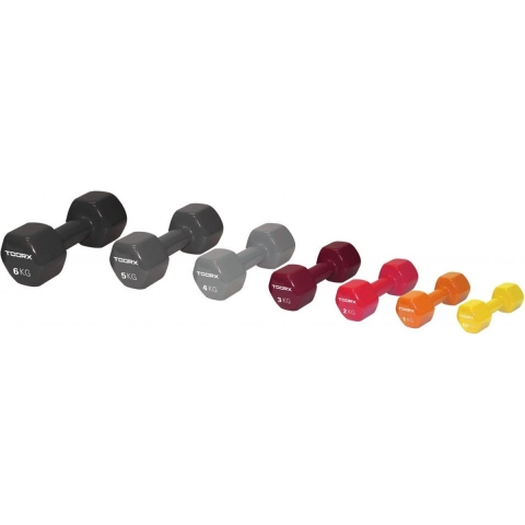 Toorx Vinyl Dumbbell - Per Stuk - 5 kg - Donkergrijs