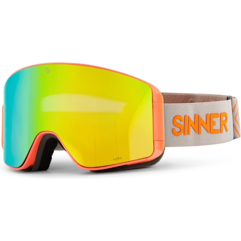 Sinner Aura skibril oranje + extra roze S1 lens