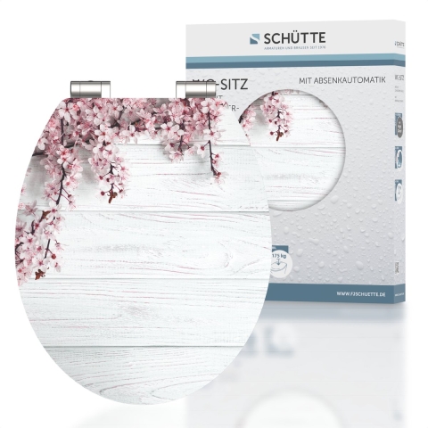 Schutte MDF High Gloss WC-bril FLOWERS AND WOOD met soft-close
 - 80549 80549