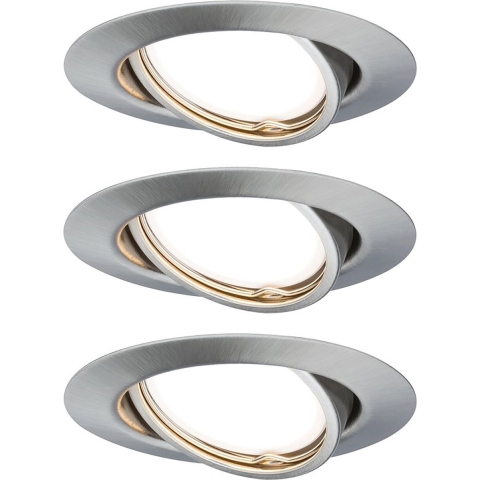 Paulmann 93425 Inbouwlamp Set van 3 stuks IJzer (geborsteld)