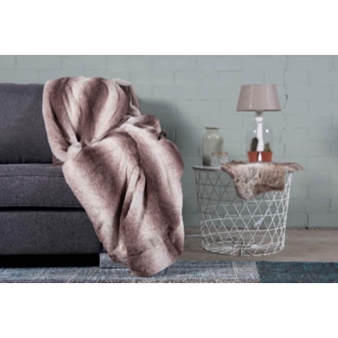 Plaid Konijnenbontlook 150x200 cm Taupe