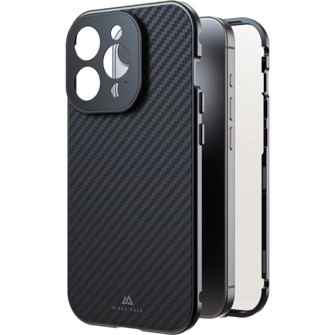 Black Rock 360 Glas Cover Voor Apple IPhone 15 Pro Real Carbon