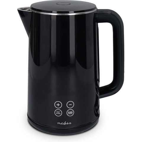 Nedis Waterkoker | 1.7 l | Kunststof | Zwart | 50,60,70,80,90,100 °C | Temperatuurindicator | 360 graden draaibaar| Strix®-controller |