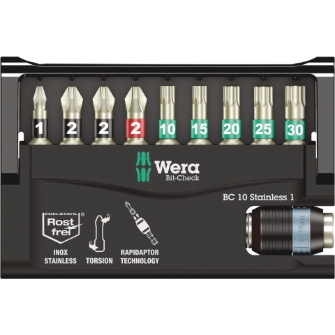 Wera Bit-Check 10 Stainless 1 SB, 10 -delig - 1 stuk(s) - 05073630001