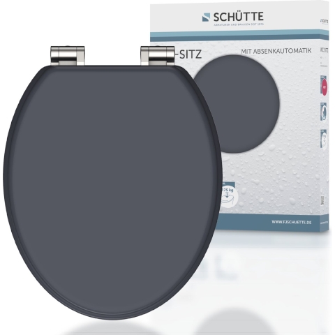 Schutte MDF WC-bril SPIRIT ANTHRAZIT met soft-close | antraciet mat
 - 80104 80104