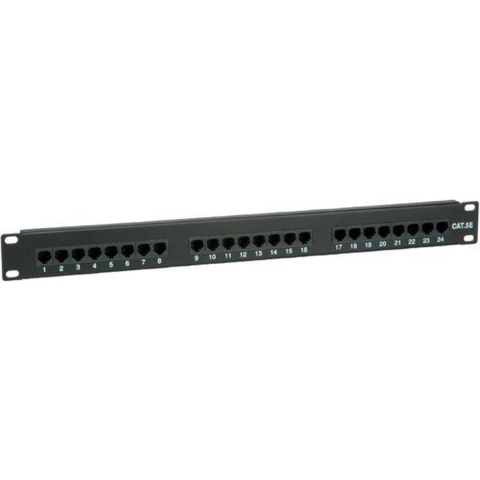 Value 24 poorten Netwerkpatchpaneel 483 mm (19) CAT 5e 1 HE Zwart