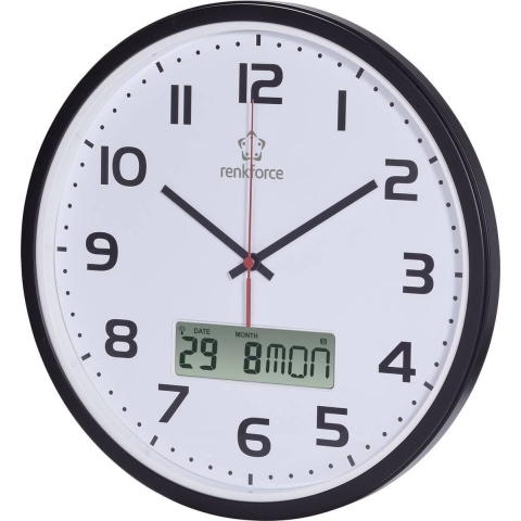 Renkforce HD-WRCL135 Wandklok Zendergestuurd 32 cm x 4.5 cm Zwart