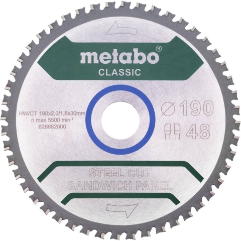Metabo Accessoires Cirkelzaagbald SteelCutSandwich panelen Classic 190x30 Z50 /B | 628684000 - 628684000