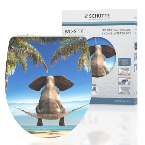 Schutte Duroplast High Gloss WC-bril HAPPY ELEPHANT met soft-close en quick-release
 - 82580 - 82580