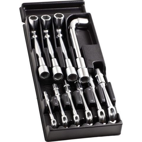 Facom module 10 gebogen open pijpsleutels ogv, 6 kant - MOD.75-1PB