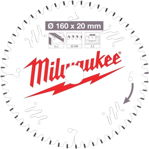 Milwaukee Accessoires Cirkelzaagblad P W 160x20x2,2x52TF - 4932471292