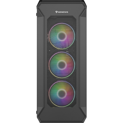 Genesis Irid 505 ARGB Midi-tower PC-behuizing Zwart, Transparant