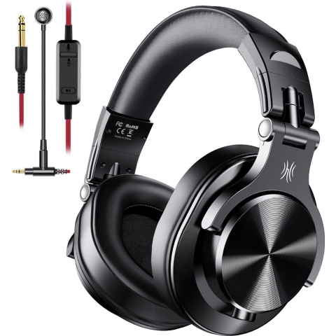 OneOdio A71M Over Ear headset DJ Kabel Stereo Zwart High-Resolution Audio, Ruisonderdrukking (microfoon) Headset, Zwenkbare oorschelpen