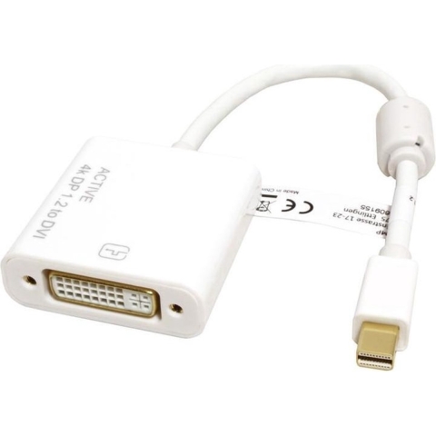 ROLINE 4K Mini DisplayPort-DVI Adapter, Mini DP M - DVI F