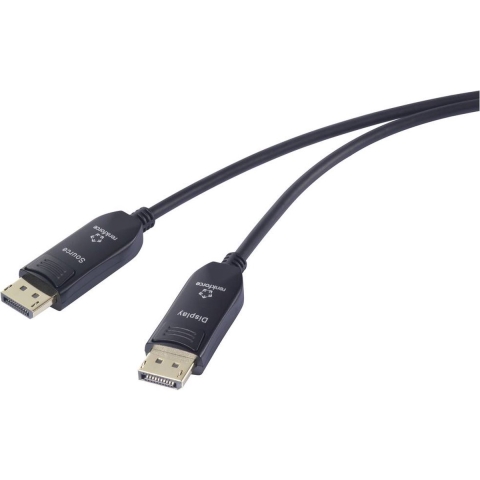 Renkforce RF-6117766 DisplayPort-kabel Glasvezel / DisplayPort Aansluitkabel DisplayPort-stekker, DisplayPort-stekker 10.00 m Zwart 8K UHD