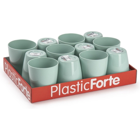 Plasticforte Drinkglazen - 48x - mintgroen - kunststof - 400 ml - herbruikbaar - waterglazen -