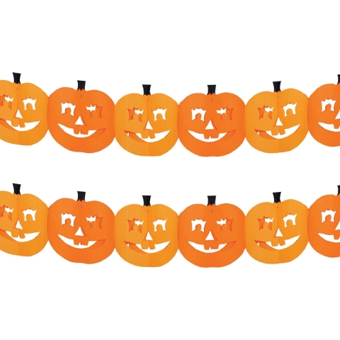 5x stuks halloween feestslinger pompoenen 4 meter van papier -