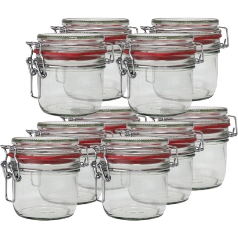 10x Weckpotten/inmaakpotten 200 ml met beugelsluiting -