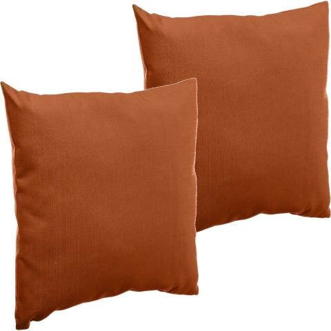 Set van 4x stuks bank/sier/tuin kussens voor binnen en buiten in de kleur terra bruin 40 x 40 x 10 c -