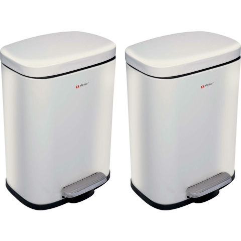 Prullenbak/pedaalemmer - 2x - rvs - 5 liter - L21,5 x B18,5 x H30 cm - soft close -