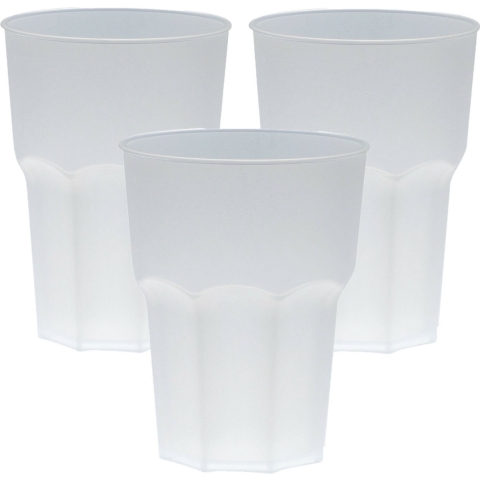Drinkbekers - 24x stuks - onbreekbaar kunststof - wit - 480 ml -