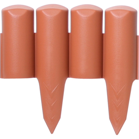 Kunststof graskant/tuin rand/kantopsluiting - terracotta - totale lengte 7,5 meter -