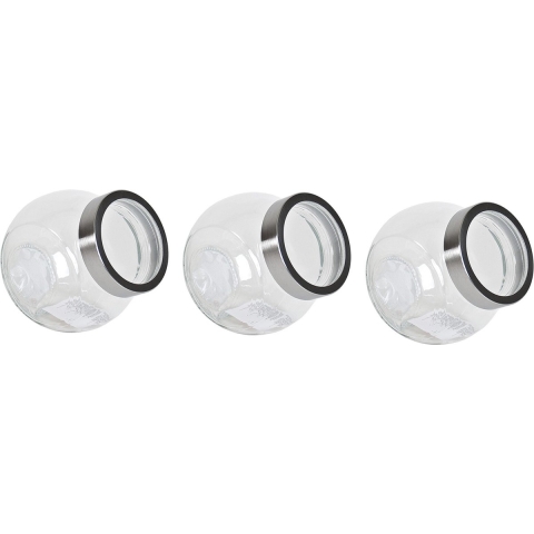 Snoeppot/voorraadpot 1500 ml - Pakket van 8x stuks - glas - 17 x 13 x 16 cm - transparant -