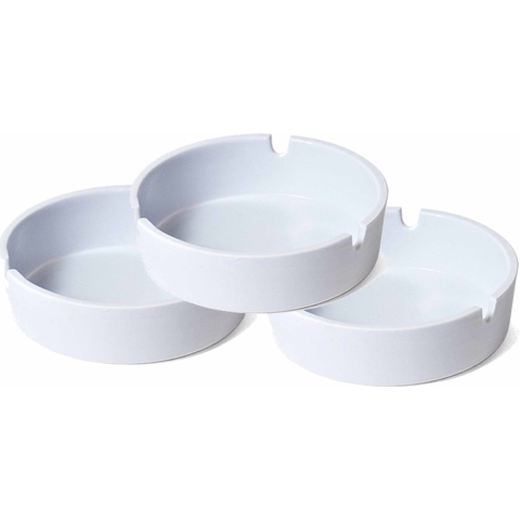 Voordeelset 20x Basis asbakken wit 10 cm kunststof -